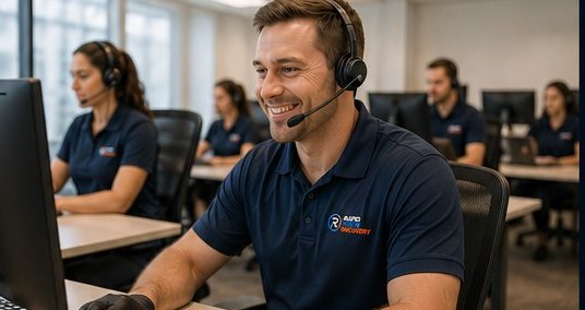 Rapid Water Recovery dispatch operator answering a 24/7 emergency call