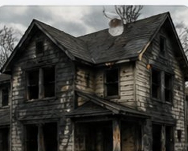 Fire-damaged residential home